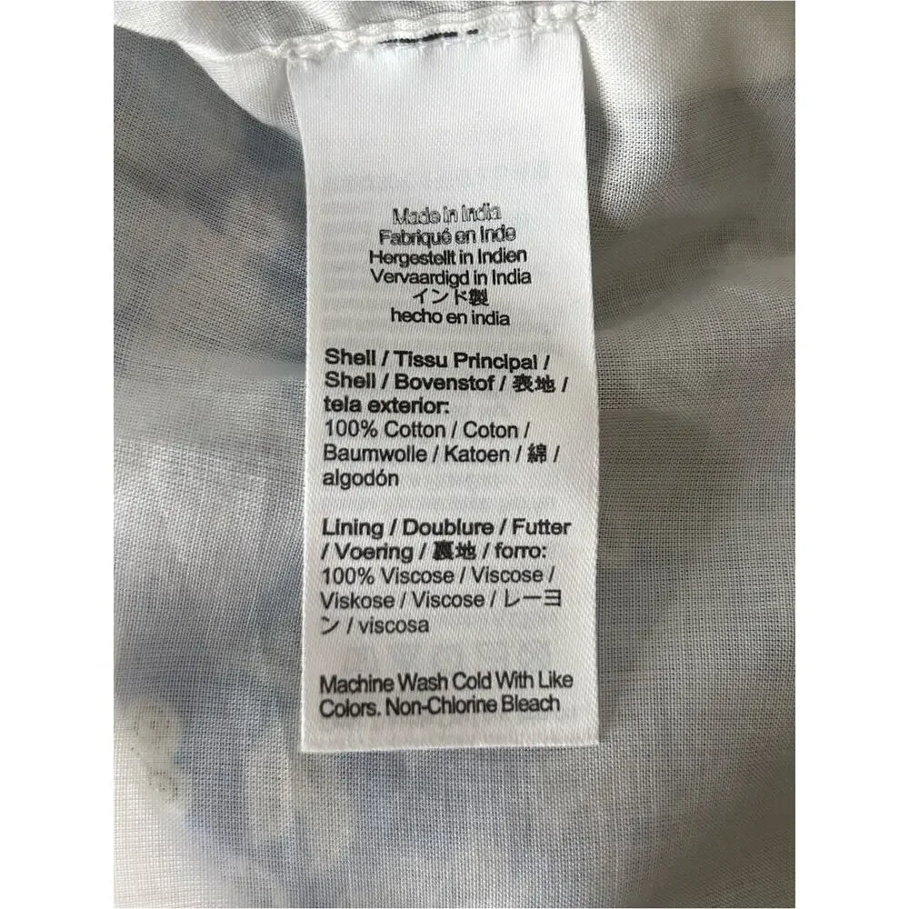 J. Crew Cotton Voile Ruffle-Trim Shift Midi Dress Cobalt Floral Size L NWT